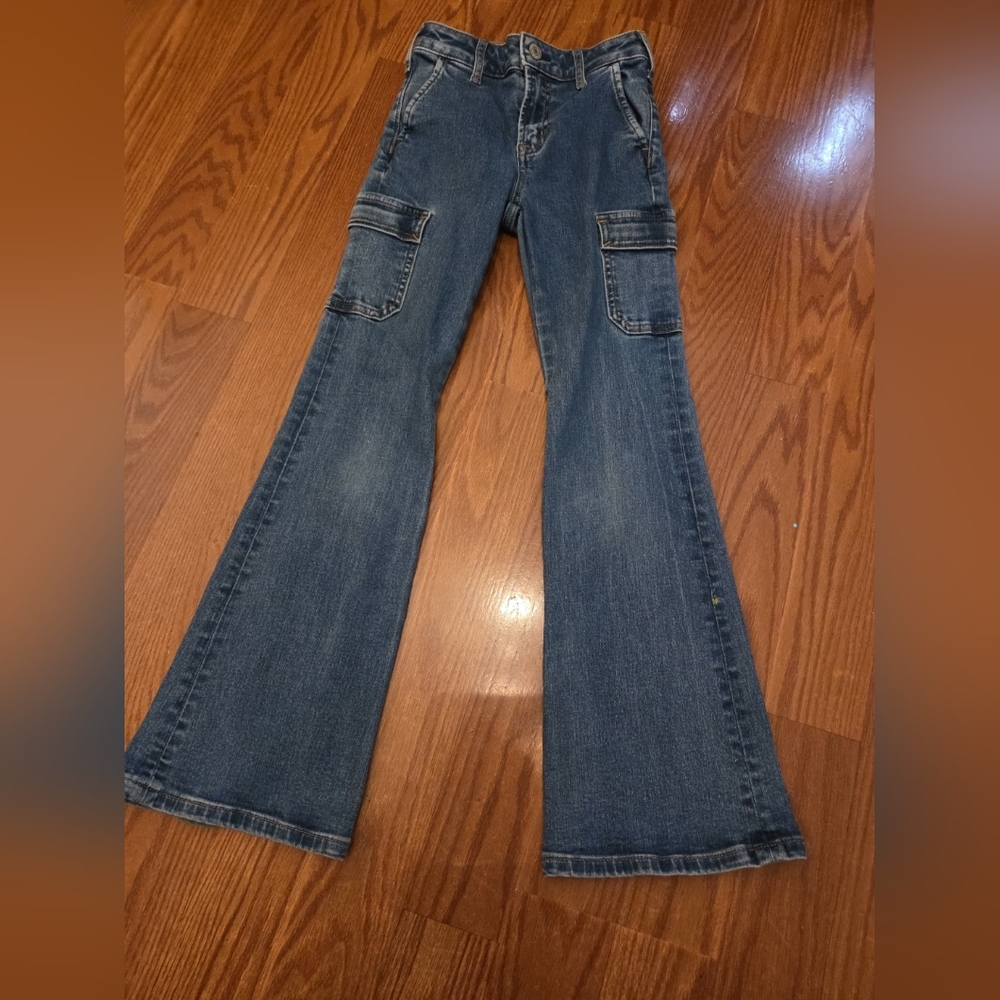 Girls Gap 70s Flare High Rise Size 8 Slim Ajaxable Waist